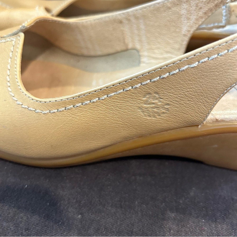 24hrs Comfort Slingback Wedge Walking Shoes Tan - Picture 7 of 7